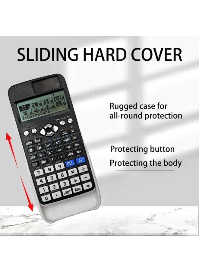 Scientific Calculator, 552 Functions Scientific Calculator, 10+2 Digits Written Display Calculators, Portable Calculators for Students, Teachers, Business, School, Office (Black) - Image 2